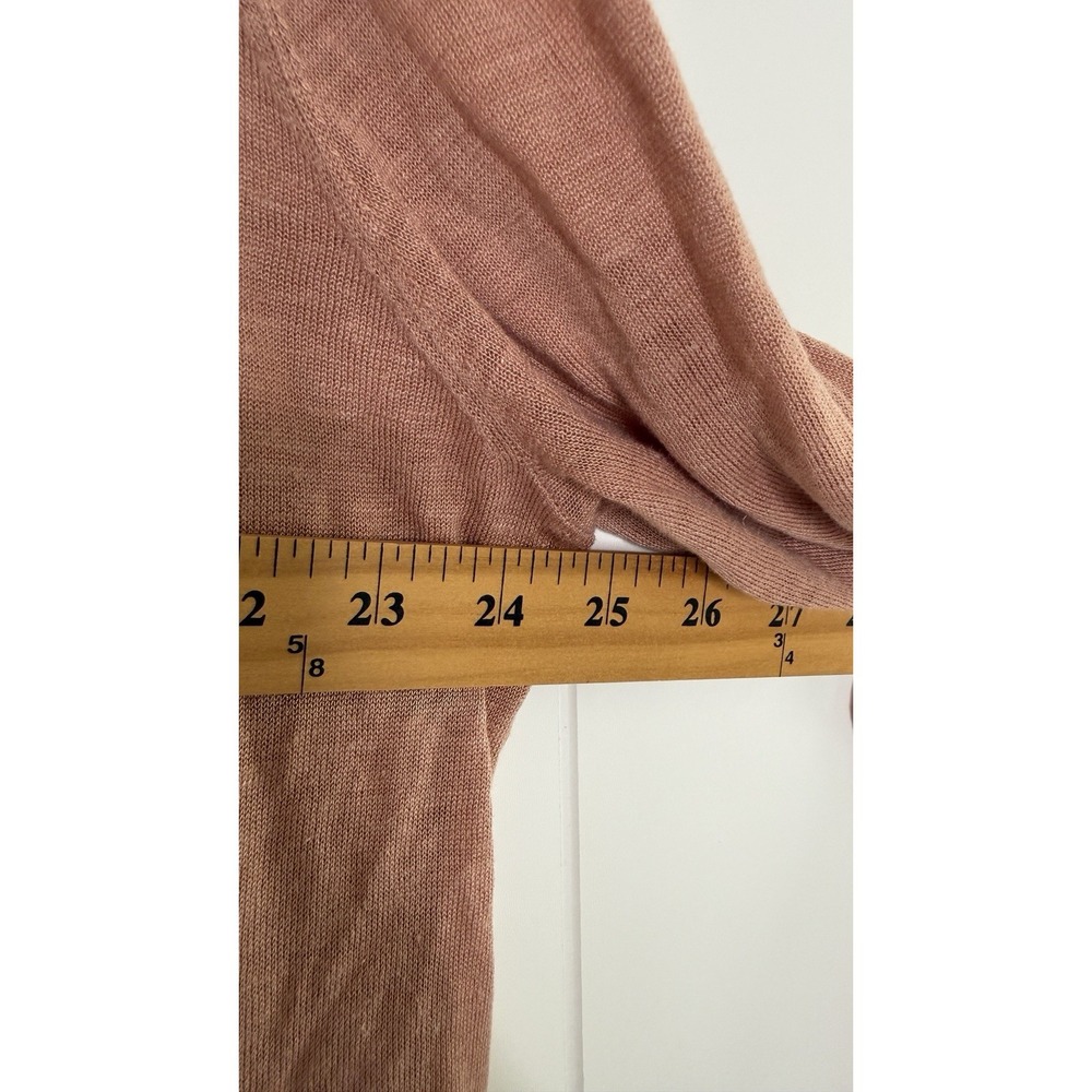 Eileen Fisher Silk Linen Open Front Cardigan Rose Pink Lightweight Drape Size L - Picture 5 of 9